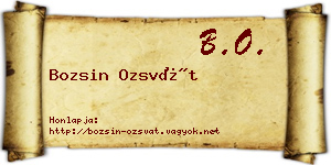 Bozsin Ozsvát névjegykártya